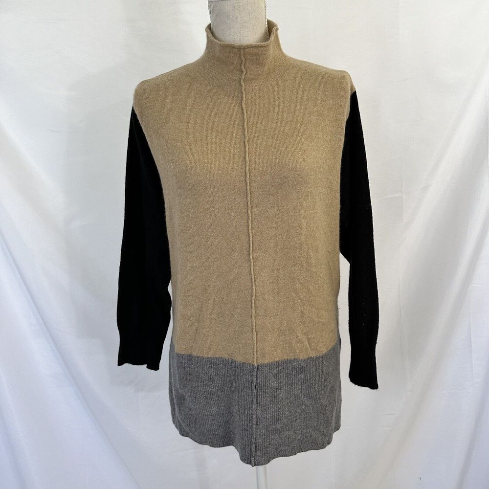M&S AUTOGRAPH 100% Cashmere Colorblock Jumper Sweater MEDIUM